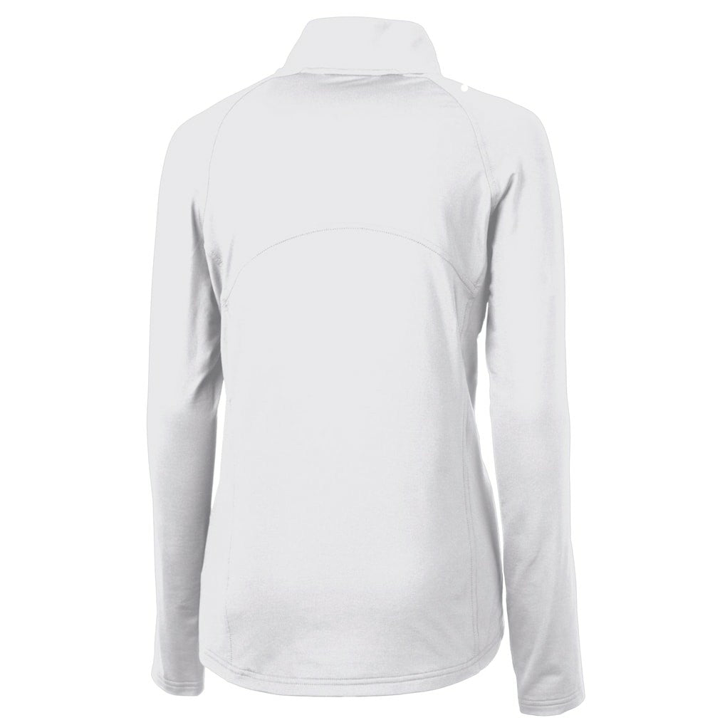 San Francisco 49ers Cutter & Buck Women's Adapt Eco Knit Stretch Recycled Raglan Half-Zip Top - White on sale