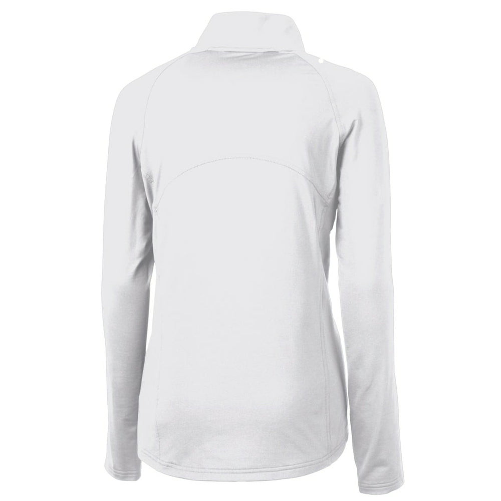San Francisco 49ers Cutter & Buck Women's Adapt Eco Knit Stretch Recycled Raglan Half-Zip Top - White on sale