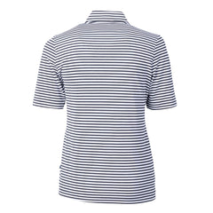 Denver Broncos Cutter & Buck Women's Virtue Eco Pique Stripe Recycled Quarter-Zip Top - Navy on sale