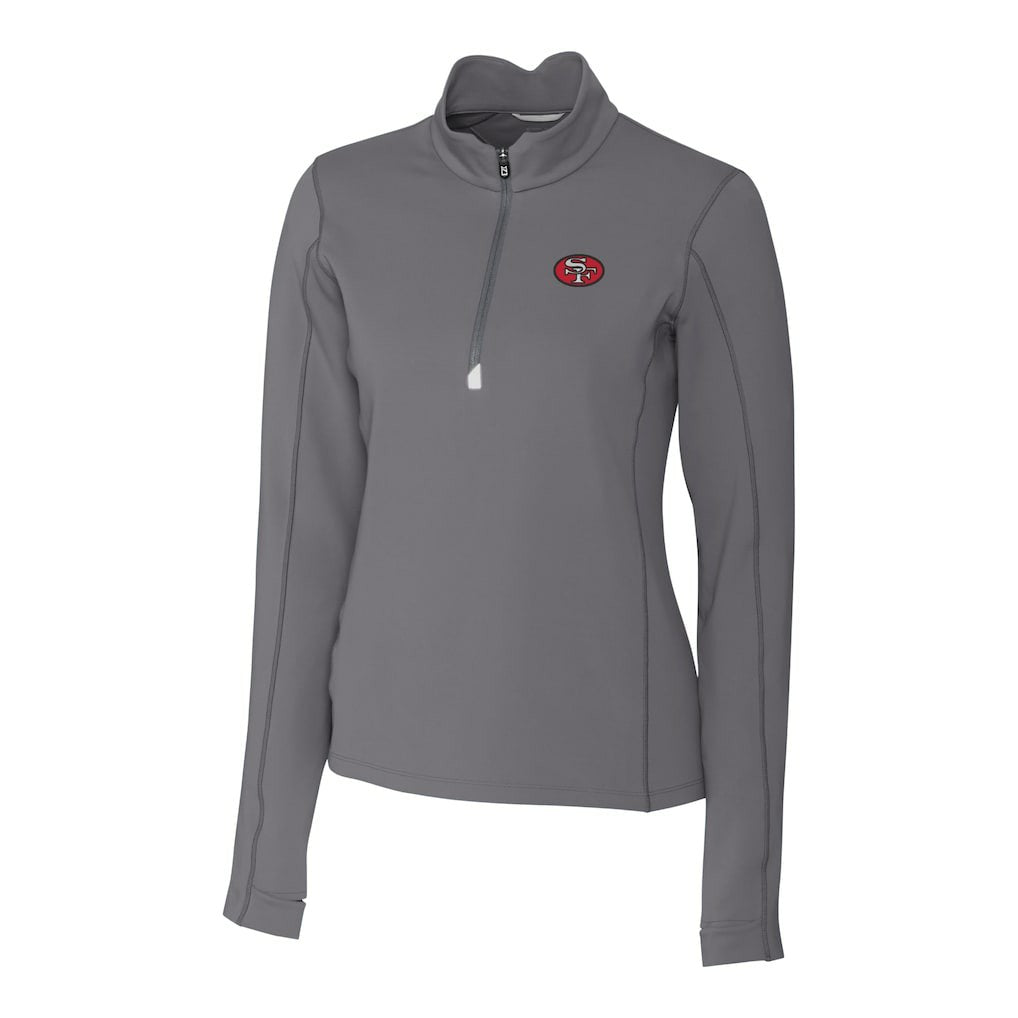 San Francisco 49ers Cutter & Buck Women's Traverse Stretch Quarter-Zip Pullover Top - Gray cheap