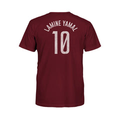 Lamine Yamal Barcelona 1863FC Youth Player Name & Number T-Shirt - Maroon shop
