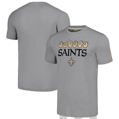 New Orleans Saints Homage Unisex The NFL ASL Collection by Love Sign American Sign Language T-Shirt - Grey sale