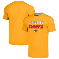 Kansas City Chiefs Homage Unisex The NFL ASL Collection by Love Sign American Sign Language T-Shirt - Gold sale