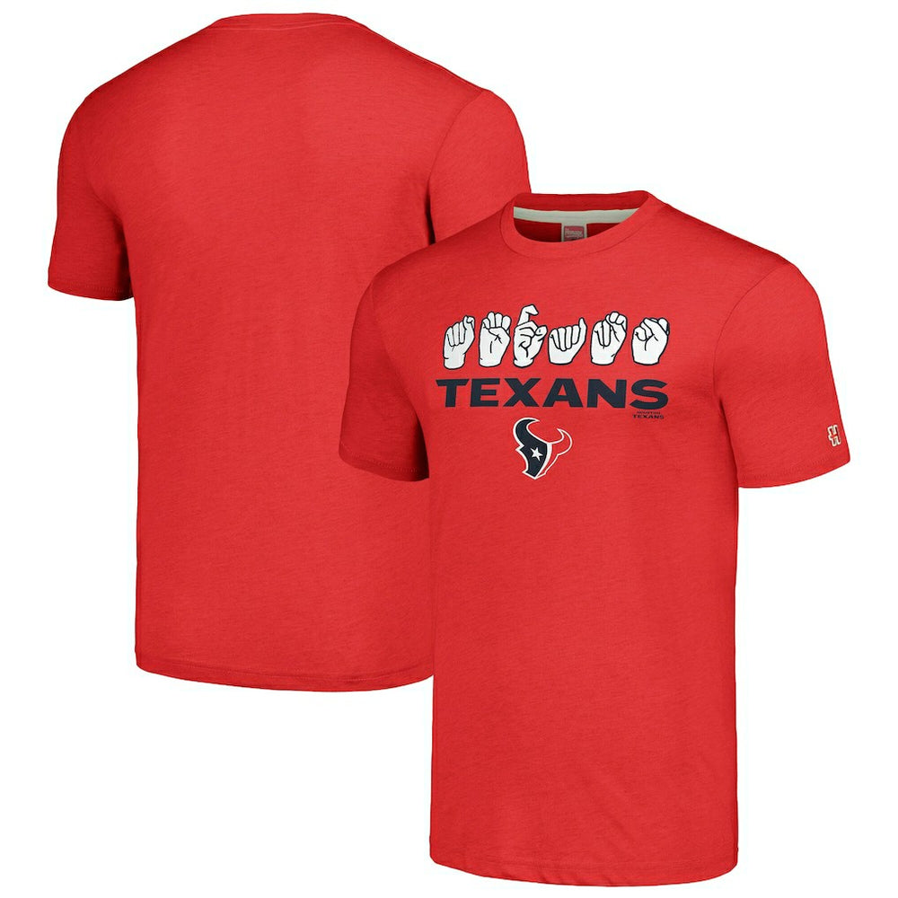 Houston Texans Homage Unisex The NFL ASL Collection by Love Sign American Sign Language T-Shirt - Red discount