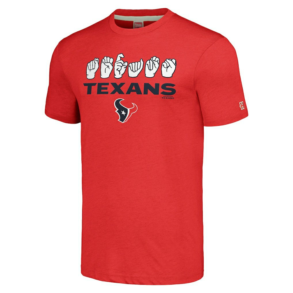 Houston Texans Homage Unisex The NFL ASL Collection by Love Sign American Sign Language T-Shirt - Red discount