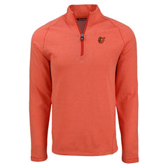 Baltimore Orioles Cutter & Buck Peshastin Eco Fleece Recycled Raglan Quarter-Zip Top Heather Orange