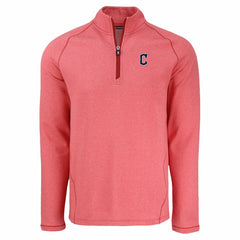 Cleveland Guardians Cutter & Buck Peshastin Eco Fleece Recycled Raglan Quarter-Zip Top Heather Red