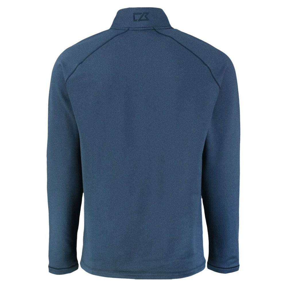 Atlanta Braves Cutter & Buck Peshastin Eco Fleece Recycled Raglan Quarter-Zip Top Heather Navy