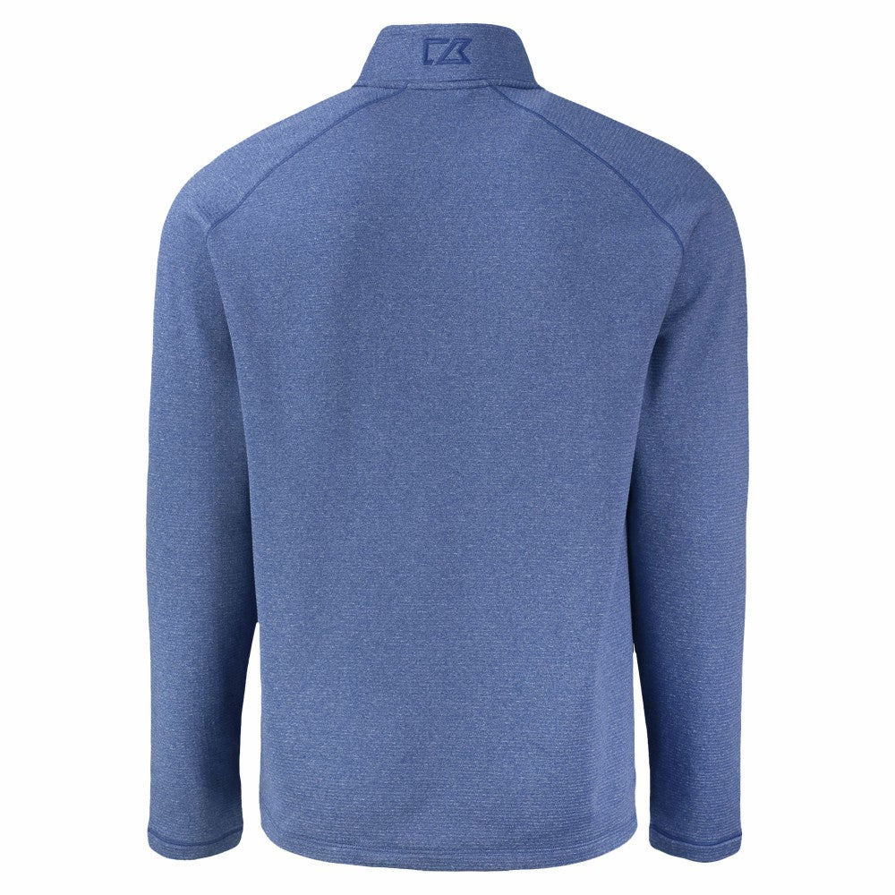 Los Angeles Dodgers Cutter & Buck Peshastin Eco Fleece Recycled Raglan Quarter-Zip Top Heather Blue