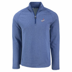 Los Angeles Dodgers Cutter & Buck Peshastin Eco Fleece Recycled Raglan Quarter-Zip Top Heather Royal