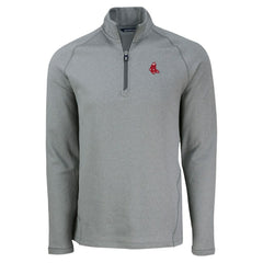 Boston Red Sox Cutter & Buck Peshastin Eco Fleece Recycled Raglan Quarter-Zip Top Heather Gray