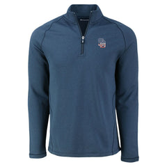 San Diego Padres Cutter & Buck Peshastin Eco Fleece Recycled Raglan Quarter-Zip Top Heather Navy