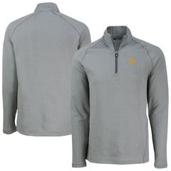 San Diego Padres Cutter & Buck Peshastin Eco Fleece Recycled Raglan Quarter-Zip Top Heather Gray