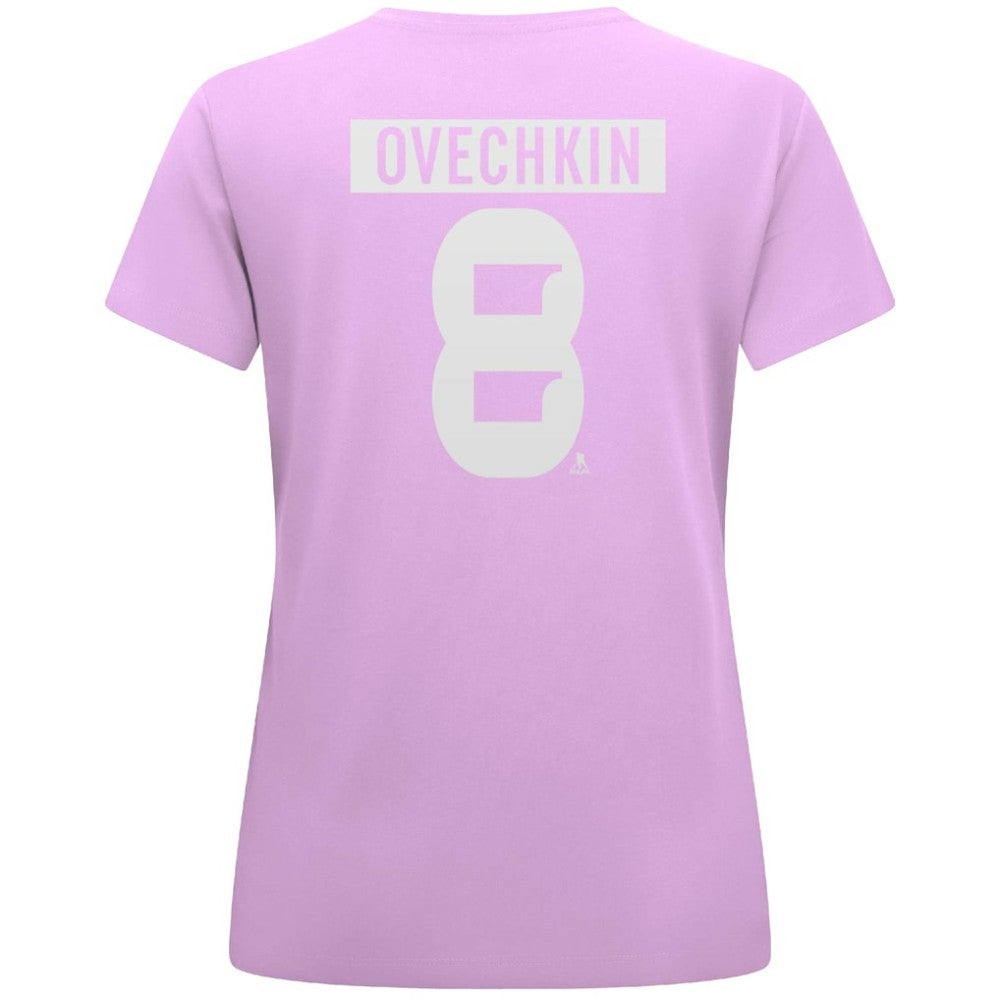 Alexander Ovechkin Washington Capitals Levelwear Women's Hockey Fights Cancer Anthem Name & Number T-Shirt - Lavender T-shirts