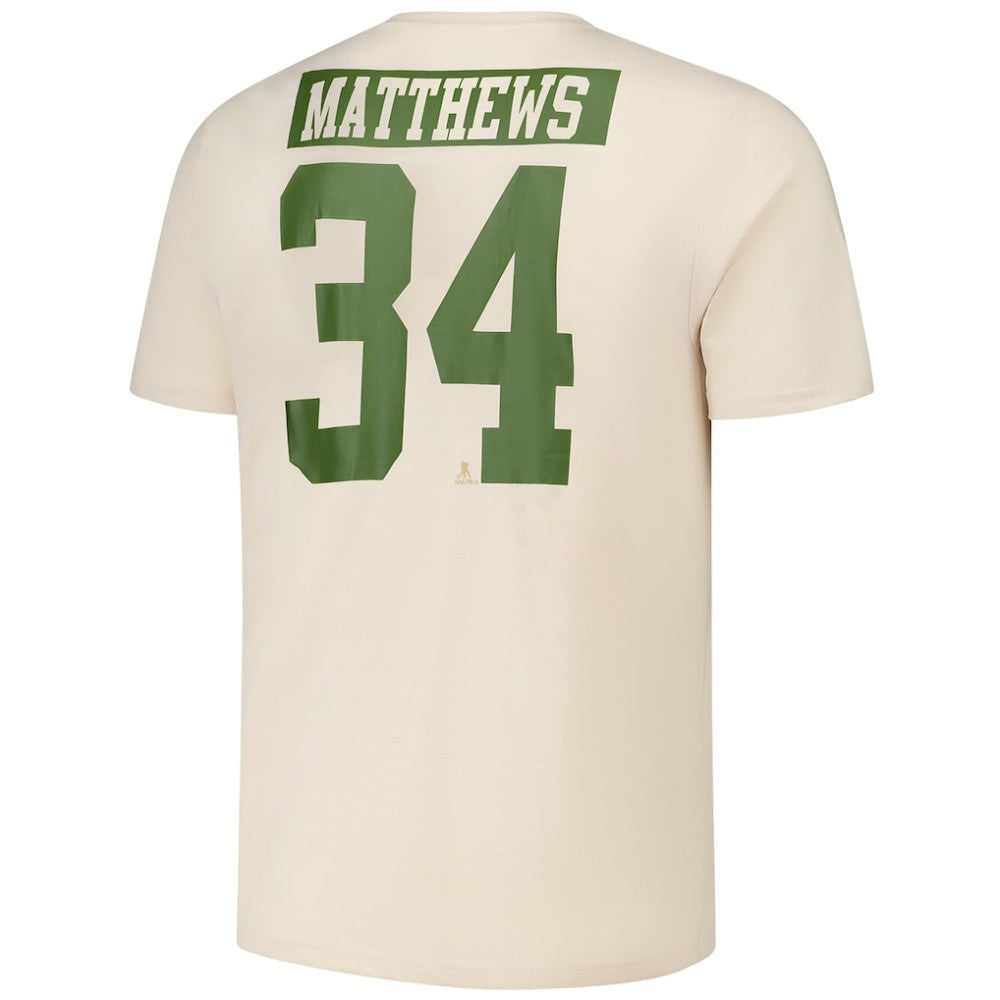 Auston Matthews Toronto Maple Leafs Levelwear 2024 NHL Military Appreciation Richmond Delta Player Name & Number T-Shirt - Khaki T-shirts