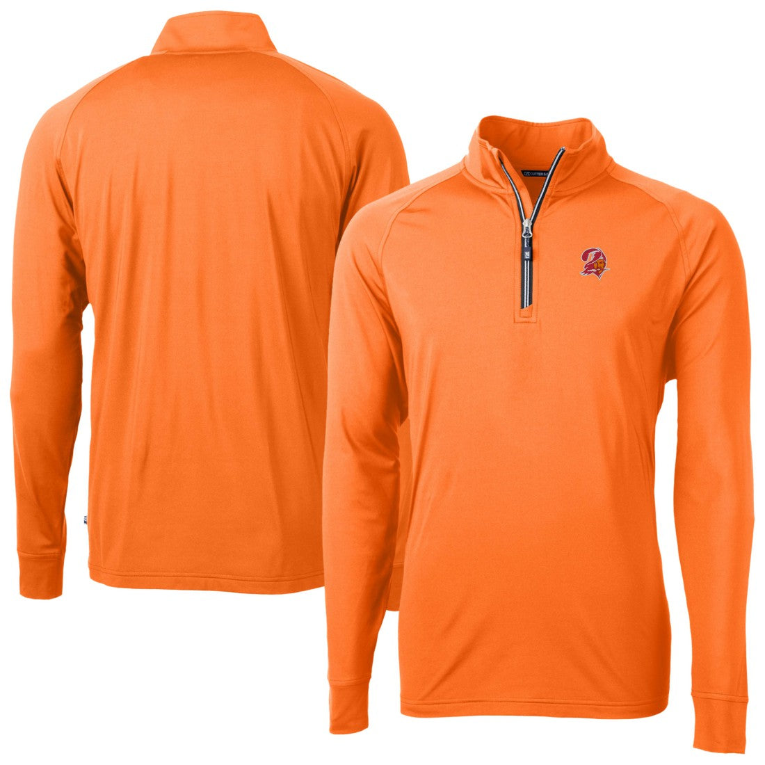 Tampa Bay Buccaneers Cutter & Buck Adapt Eco DryTec Raglan Quarter-Zip Jacket - Orange on sale