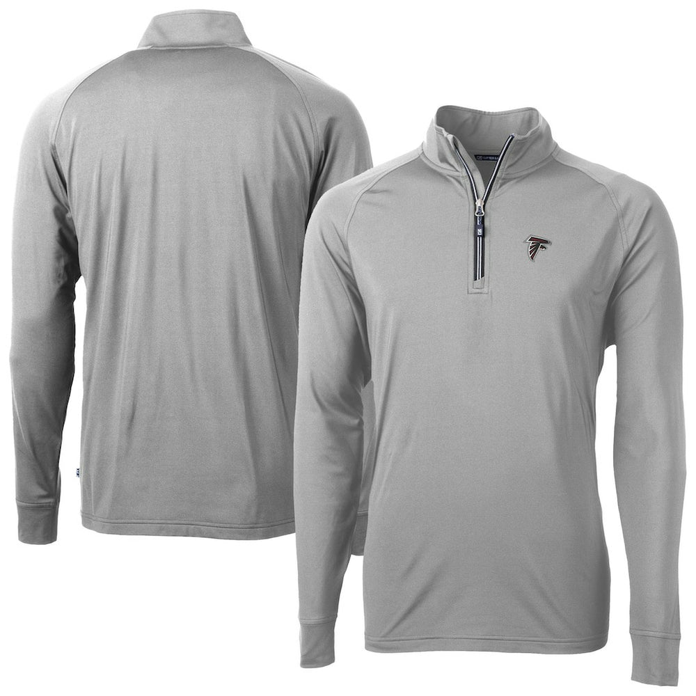 Atlanta Falcons Cutter & Buck Adapt Eco DryTec Raglan Quarter-Zip Jacket - Gray on sale
