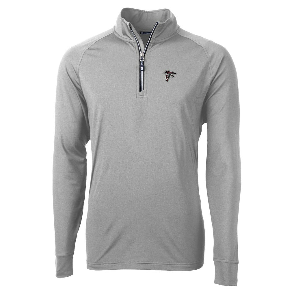 Atlanta Falcons Cutter & Buck Adapt Eco DryTec Raglan Quarter-Zip Jacket - Gray on sale