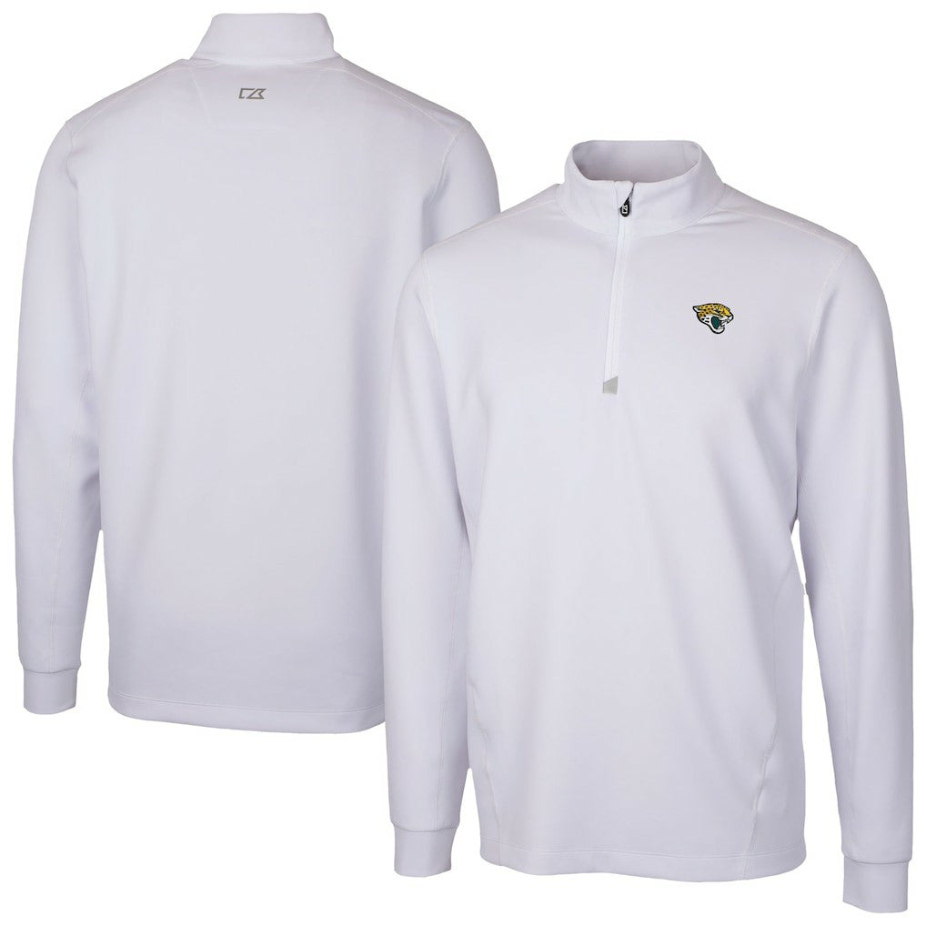 Jacksonville Jaguars Cutter & Buck Traverse Stretch Quarter-Zip Top - White cheap