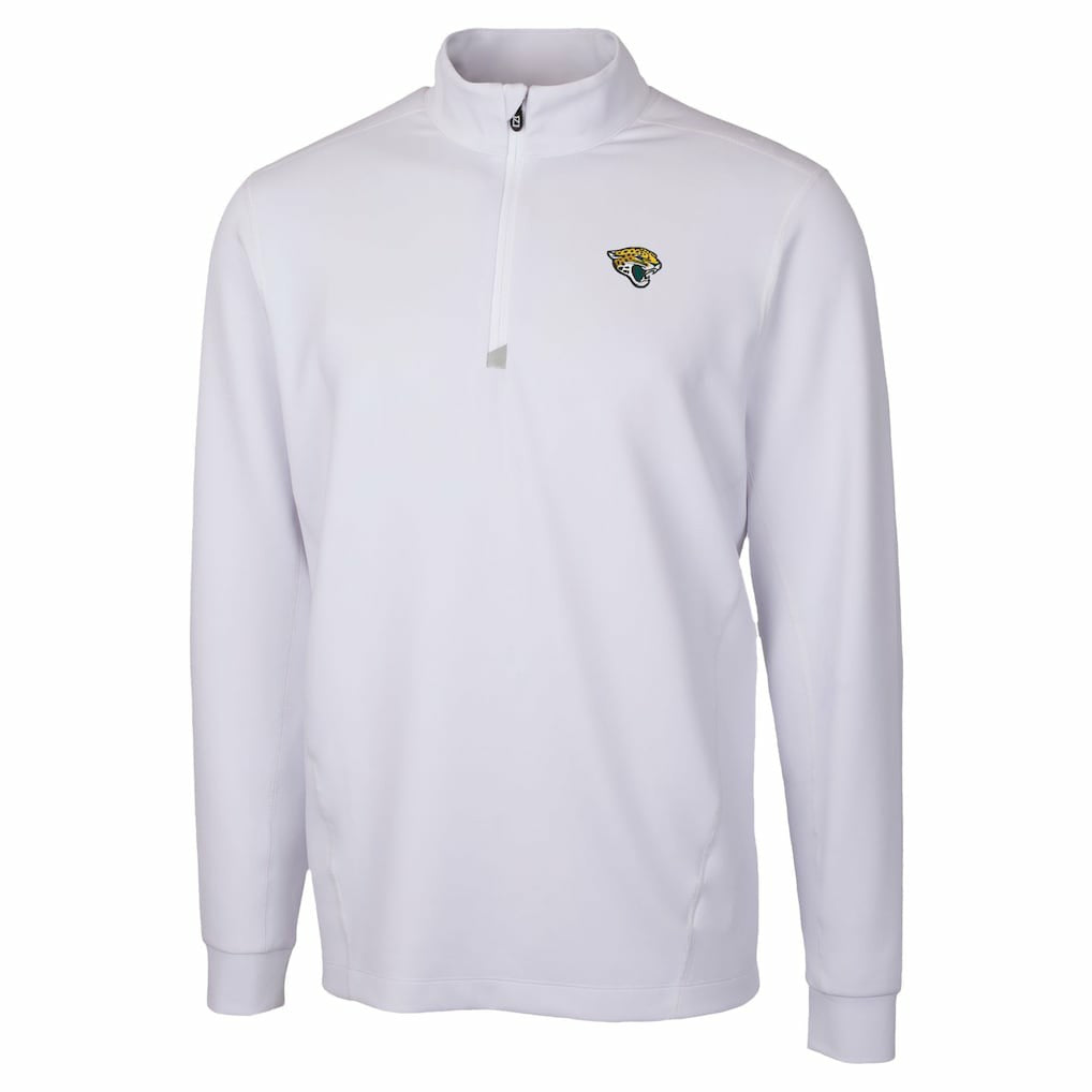 Jacksonville Jaguars Cutter & Buck Traverse Stretch Quarter-Zip Top - White cheap