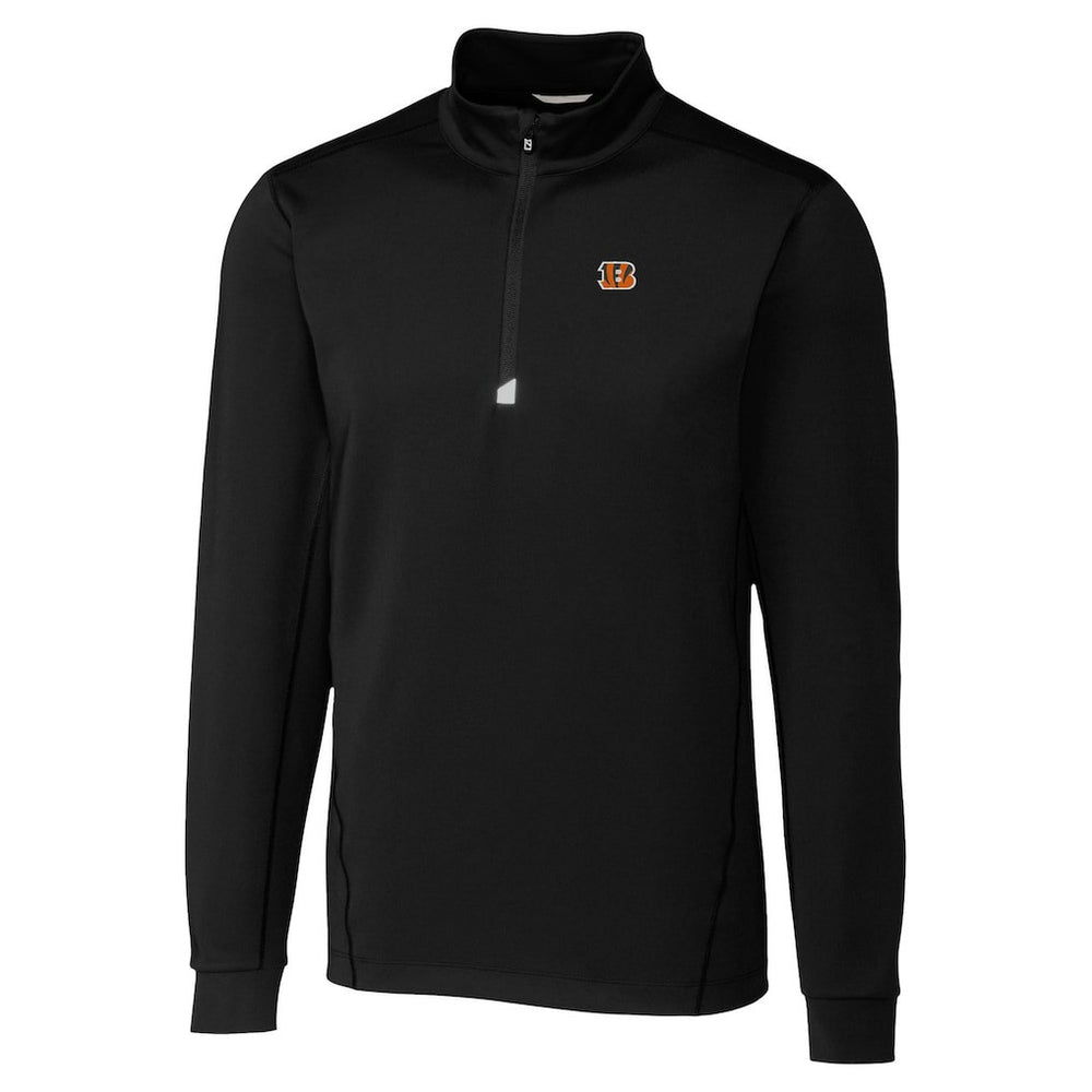 Cincinnati Bengals Cutter & Buck Traverse Stretch Quarter-Zip Top - Black discount