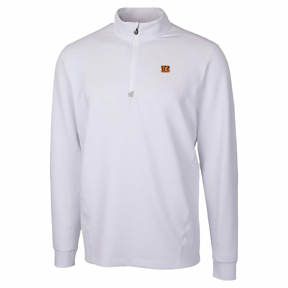 Cincinnati Bengals Cutter & Buck Traverse Stretch Quarter-Zip Top - White on sale