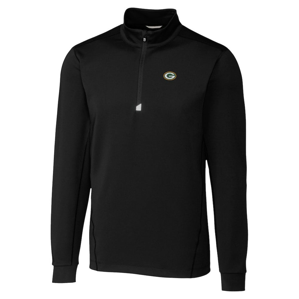 Green Bay Packers Cutter & Buck Traverse Stretch Quarter-Zip Top - Black on sale