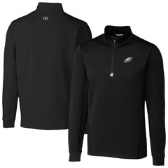 Philadelphia Eagles Cutter & Buck Traverse Stretch Quarter-Zip Top - Black for sale
