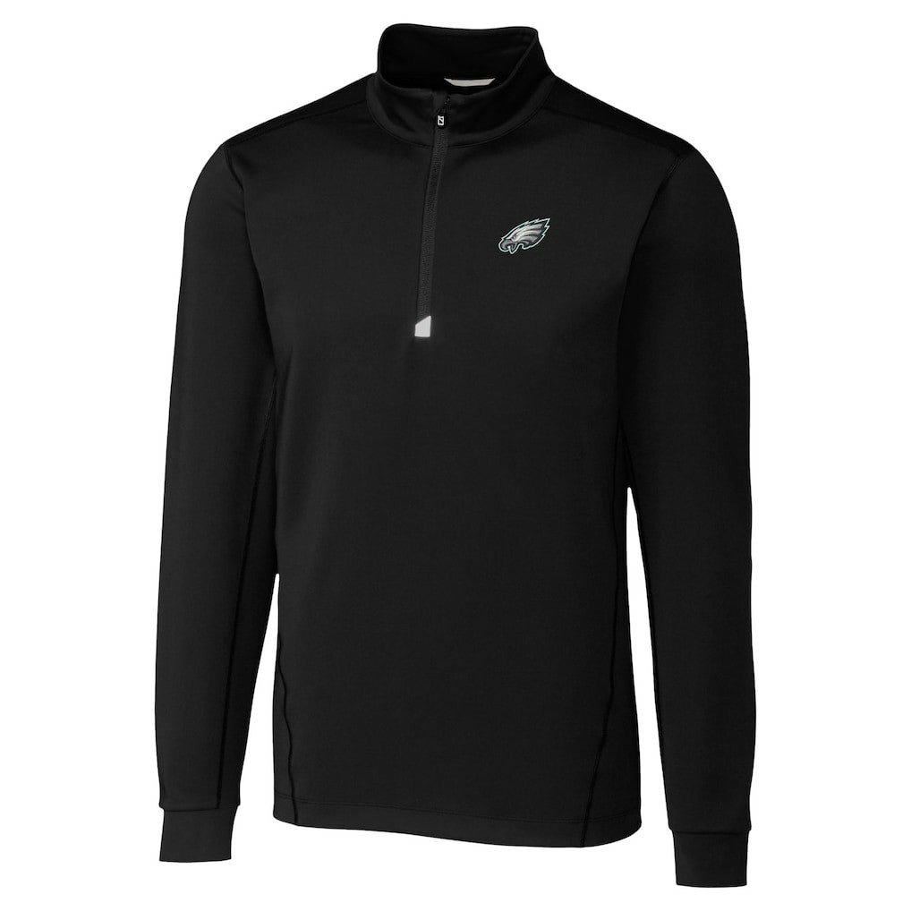 Philadelphia Eagles Cutter & Buck Traverse Stretch Quarter-Zip Top - Black for sale