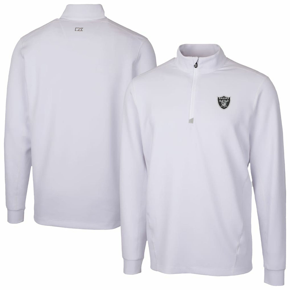 Las Vegas Raiders Cutter & Buck Traverse Stretch Quarter-Zip Top - White for sale