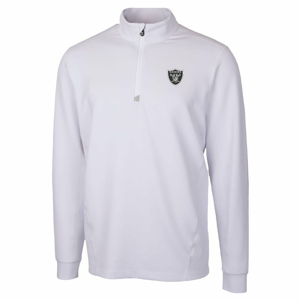 Las Vegas Raiders Cutter & Buck Traverse Stretch Quarter-Zip Top - White for sale