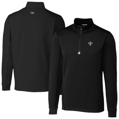 New Orleans Saints Cutter & Buck Traverse Stretch Quarter-Zip Top - Black on sale