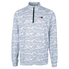 New England Patriots Cutter & Buck Traverse Camo Print Stretch Quarter-Zip Top - Charcoal on sale