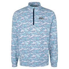 Seattle Seahawks Cutter & Buck Traverse Camo Print Stretch Quarter-Zip Top - Navy outlet