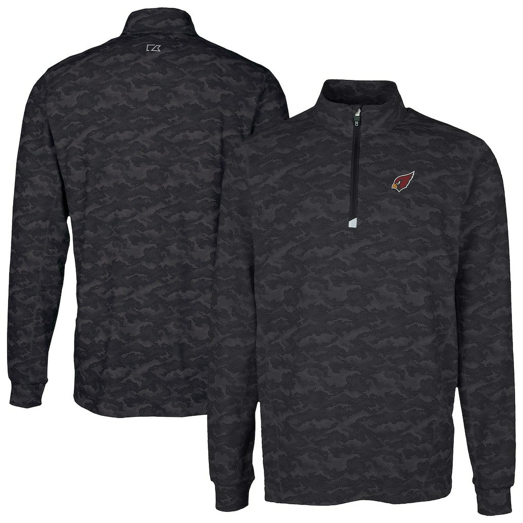 Arizona Cardinals Cutter & Buck Traverse Camo Print Stretch Quarter-Zip Top - Black for sale