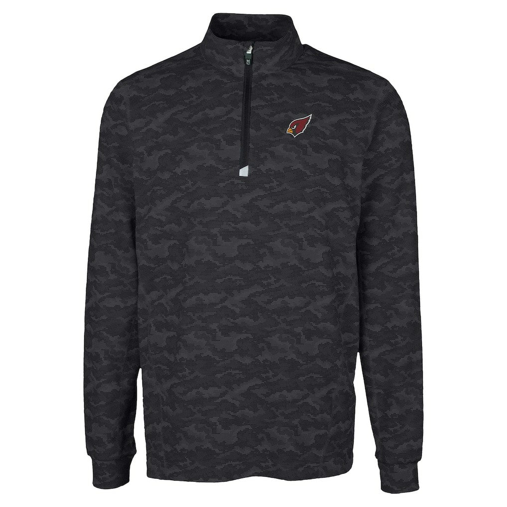 Arizona Cardinals Cutter & Buck Traverse Camo Print Stretch Quarter-Zip Top - Black for sale