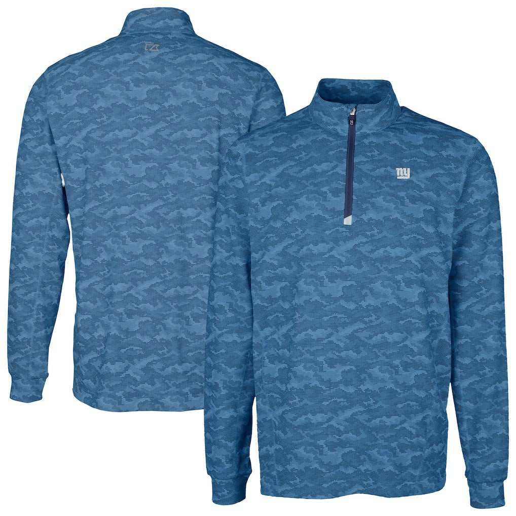 New York Giants Cutter & Buck Traverse Camo Print Stretch Quarter-Zip Top - Navy cheap