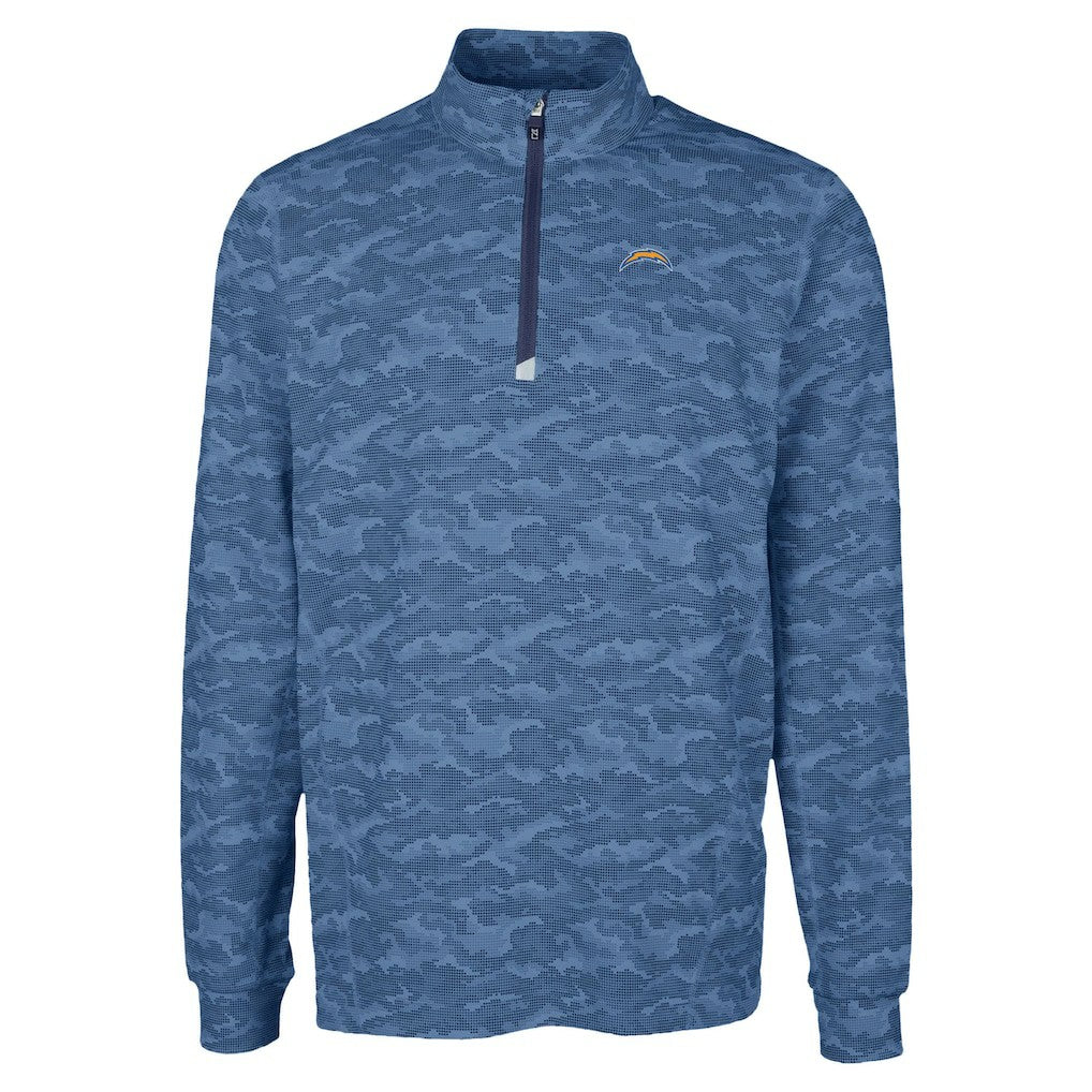 Los Angeles Chargers Cutter & Buck Traverse Camo Print Stretch Quarter-Zip Top - Navy cheap