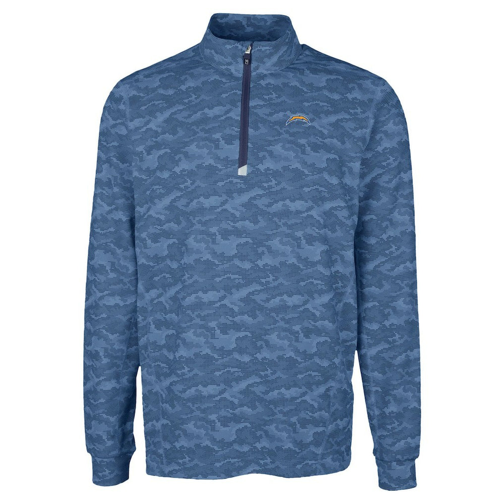 Los Angeles Chargers Cutter & Buck Traverse Camo Print Stretch Quarter-Zip Top - Navy cheap