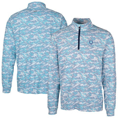 Indianapolis Colts Cutter & Buck Traverse Camo Print Stretch Quarter-Zip Pullover Top - Blue discount