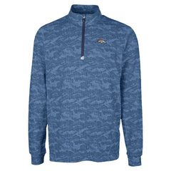Denver Broncos Cutter & Buck Traverse Camo Print Stretch Quarter-Zip Top - Navy sale