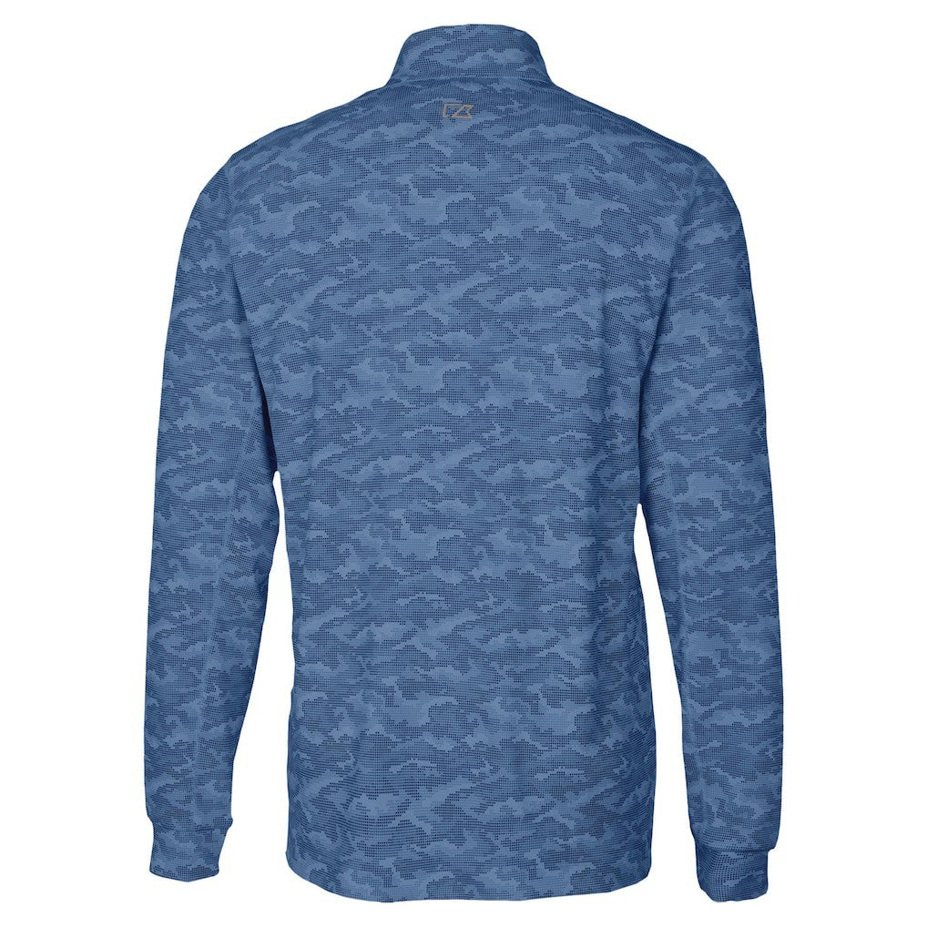 Denver Broncos Cutter & Buck Traverse Camo Print Stretch Quarter-Zip Top - Navy sale
