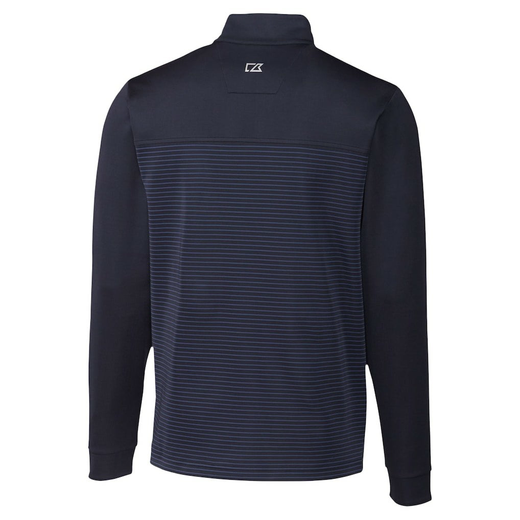 Seattle Seahawks Cutter & Buck Traverse Stripe Stretch DryTec Quarter-Zip Top - Navy sale