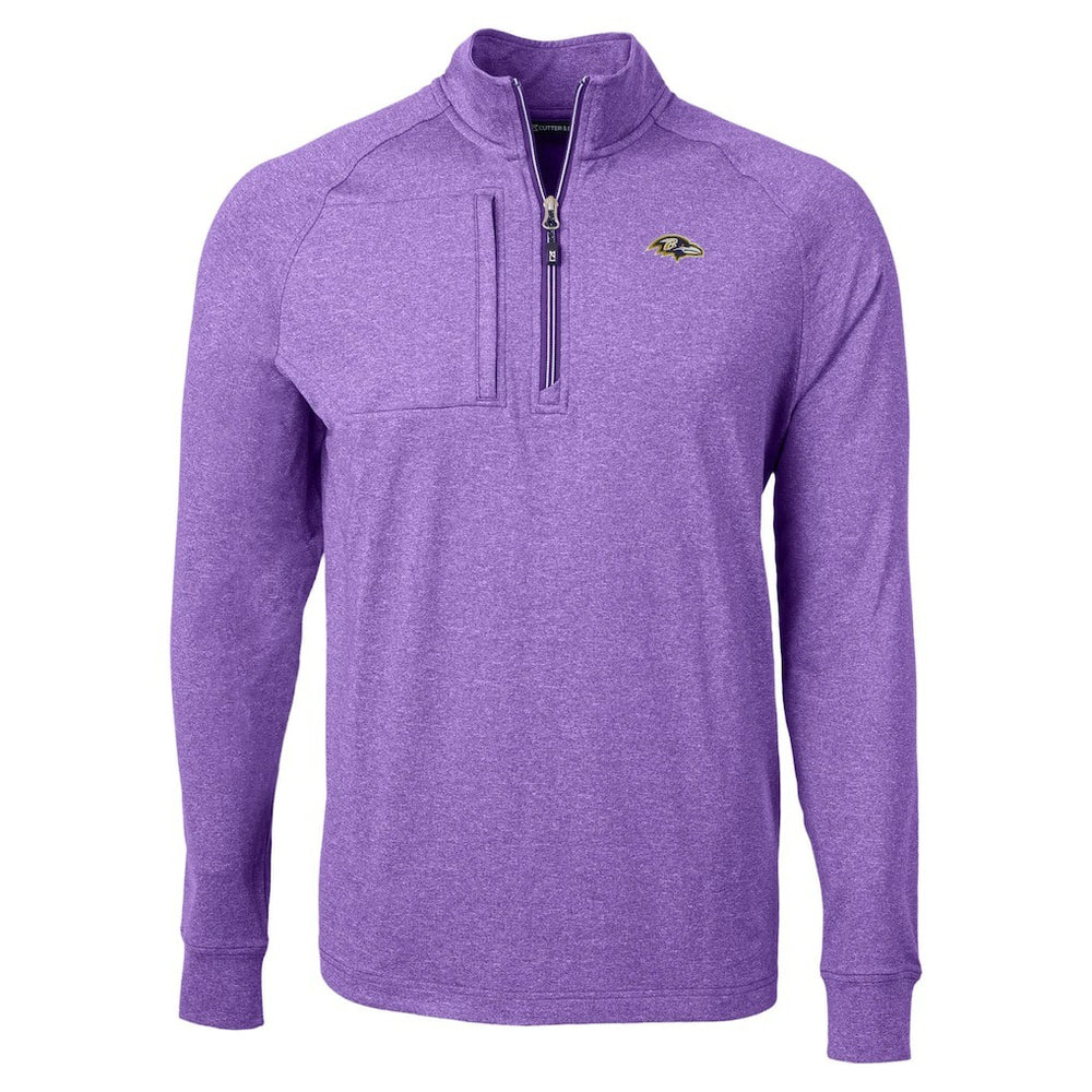 Baltimore Ravens Cutter & Buck Adapt Eco Raglan Quarter-Zip Jacket - Heather Purple discount
