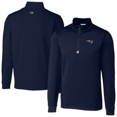 New England Patriots Cutter & Buck Big & Tall Traverse Eco Tri-Blend DryTec Quarter-Zip Jacket - Navy outlet