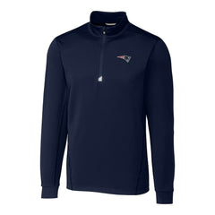 New England Patriots Cutter & Buck Big & Tall Traverse Eco Tri-Blend DryTec Quarter-Zip Jacket - Navy outlet