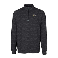 Baltimore Ravens Cutter & Buck Big & Tall Traverse Eco Camo Tri-Blend DryTec Quarter-Zip Jacket - Black for sale