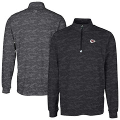 Kansas City Chiefs Cutter & Buck Big & Tall Traverse Eco Camo Tri-Blend DryTec Quarter-Zip Jacket - Black sale
