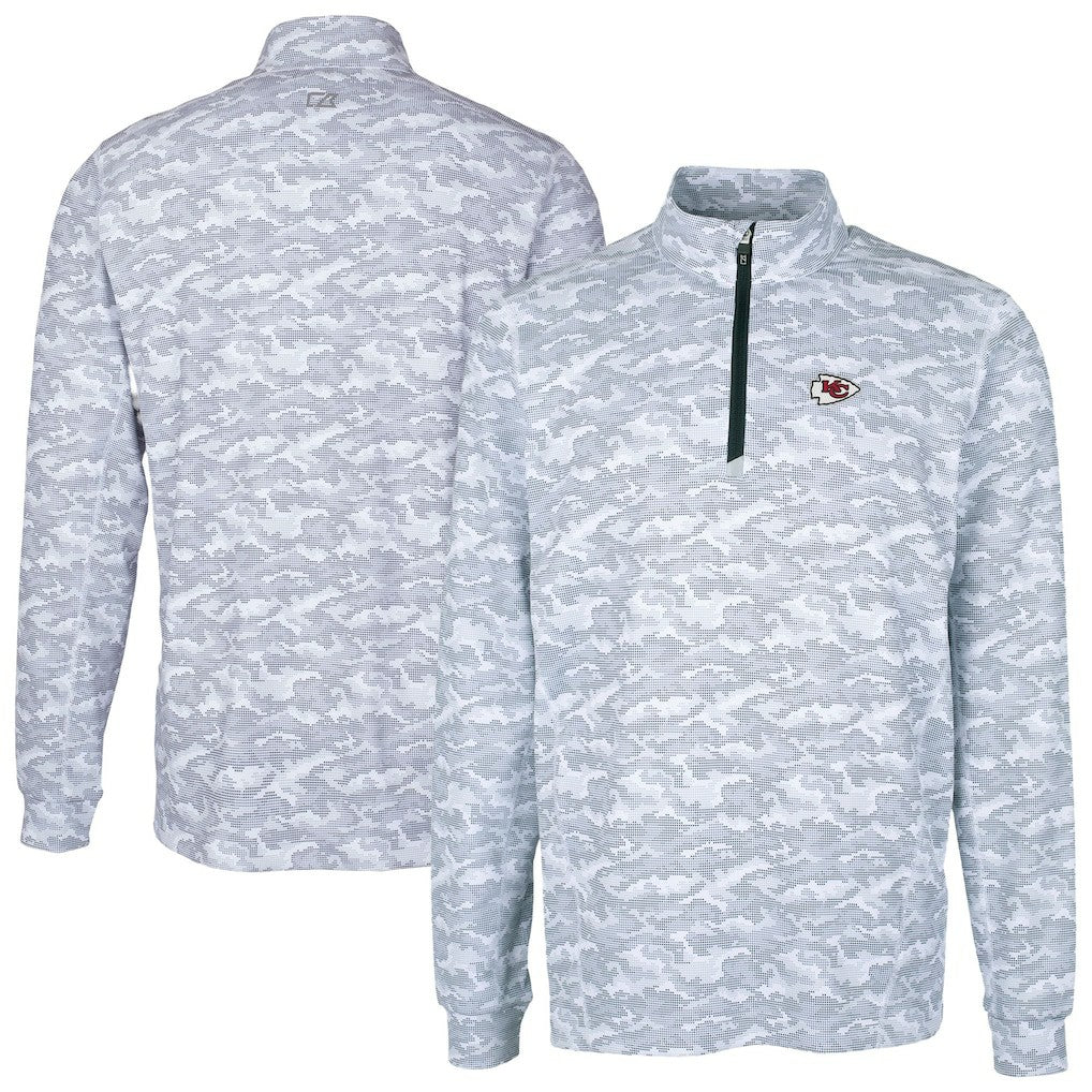 Kansas City Chiefs Cutter & Buck Big & Tall Traverse Eco Camo Tri-Blend DryTec Quarter-Zip Jacket - Charcoal outlet