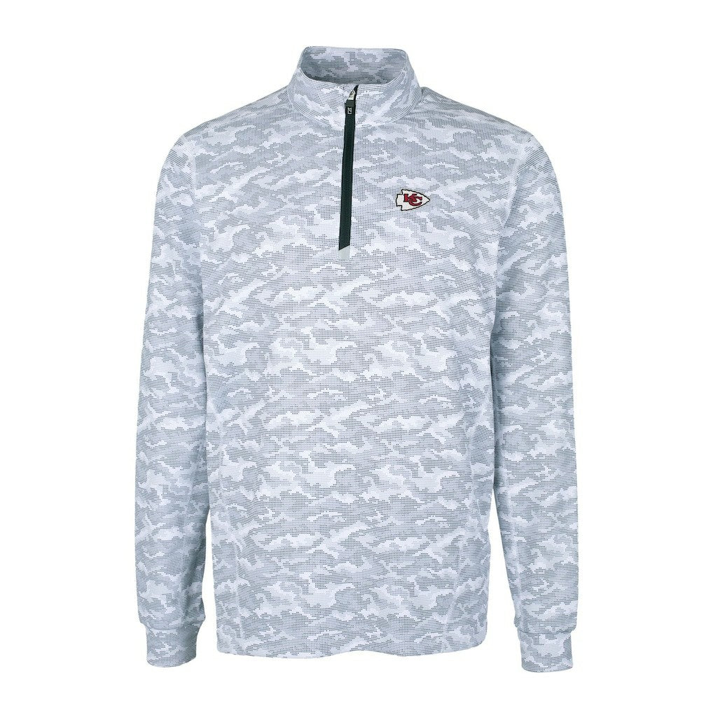 Kansas City Chiefs Cutter & Buck Big & Tall Traverse Eco Camo Tri-Blend DryTec Quarter-Zip Jacket - Charcoal outlet